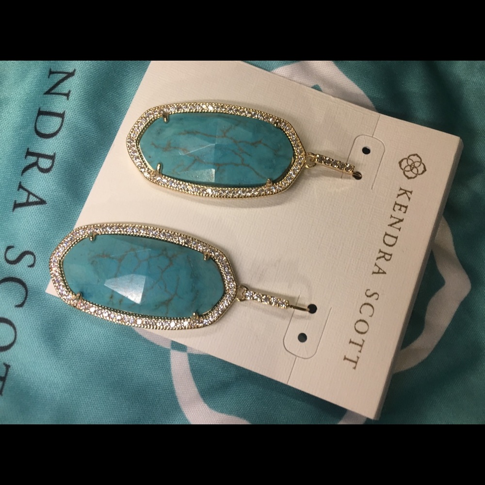 NWOT Kendra Scott Luxe Ellen Earrings Turquoise